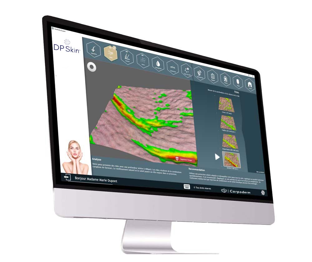 análisis de la piel de la computadora con pantalla táctil