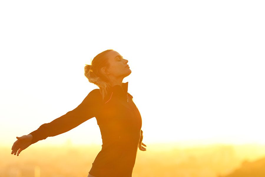 woman enjoying the sunlight