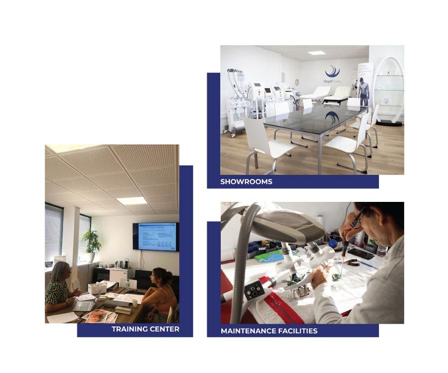 Corpoderm Access Centers with showrooms training centers and maintenance facilities